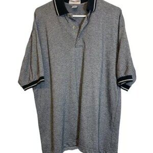 Men's Print-Ons Black/Gray Polo Golf Shirt Size XL EUC #3296